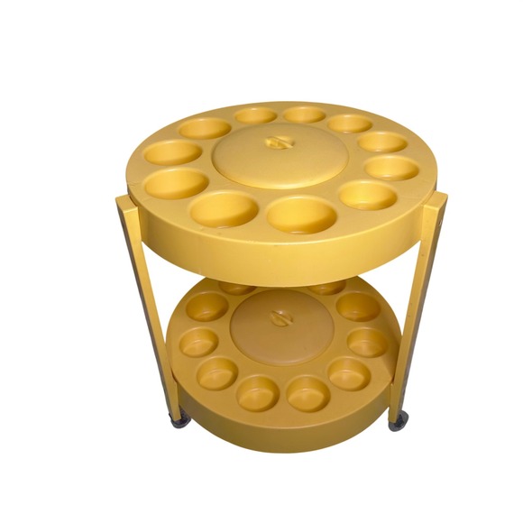 Tiara Casa Star Other - Vintage 1960s Tiara Casa Star Atomic Space Age Bar Cart Yellow Rolling Server